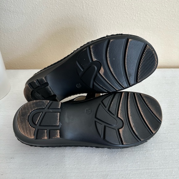 Spring Step Amina Black Leather Wedge Comfort Slide Sandals Woman’s EU38 US7.5-8 - Picture 12 of 13